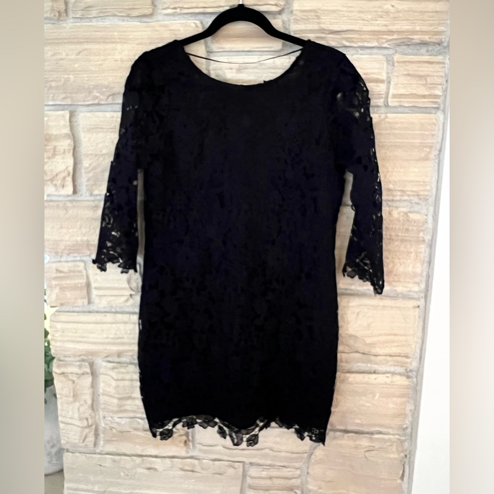 Pull&Bear mini little black lace backless dress size M